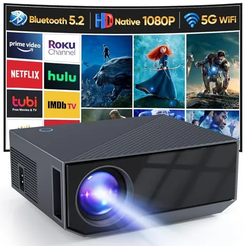 Wielio Projector with Wifi and Bluetooth, 4K Projector Full HD 1080P Video Projector, 18000L Movie Projector, 300" Max Bild Compatible with Android/iOS/Laptop/TV Stick/X-Box/HDMI/USB