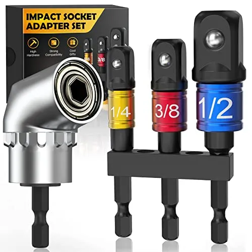 Stocking Stuffers for Men Adults Women Husband Dad Father Mother Teens Christmas Gifts Cool Gadgets 3-Piece 1/4 3/8 1/2" Socket WrenchImpact Socket Adapter Set Tools Extension Drill Adapter Bit Set
