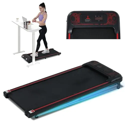 Merax Walking Treadmill，330 Lbs Capacity，Under Desk Treadmill for Home Office，3 in 1 Portable Treadmill for Home and Office，Remote Control and LED Display，2.5 HP Lightweight Treadmills with Incline