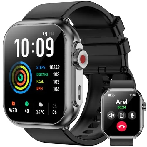Smart Watch, 1.85" HD Smartwatches for Men Women, 1000 mAh Battery High Capacity, 110+ Sport Modes with Fitness Tracker Watch, IP68 Waterproof, Heart Rate/Sleep Monitor, Fitness Watch for Android/iOS