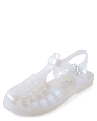 The Children's Place Girls Jelly Fisherman Sandals, Holographic, 11 Little Kid