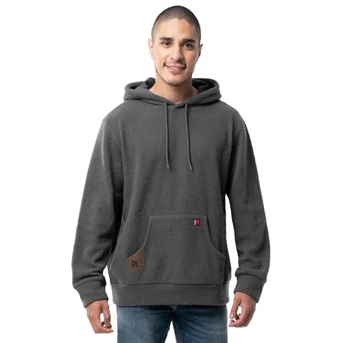 Wrangler Riggs Workwear Men's Sherpa Pullover Hoodie, Charcoal Grey